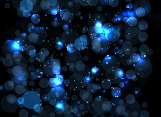 Wall Mural - Abstract blue bokeh digital background. Vector illustration