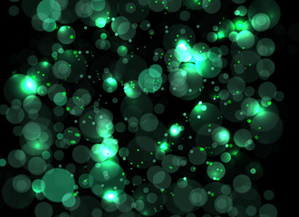 Wall Mural - Abstract green bokeh digital background. Vector illustration