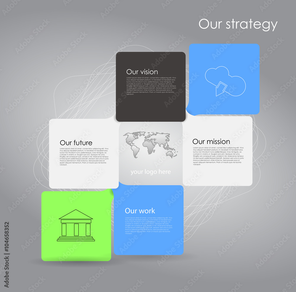 Vector abstract cubes infographic network template Stock Vector | Adobe ...