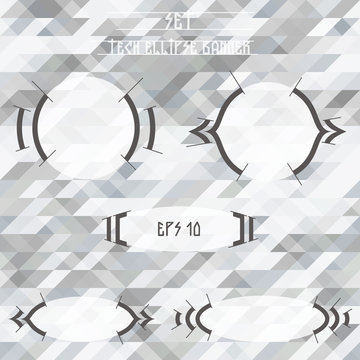 Set of elliptic graphically tech banners for text