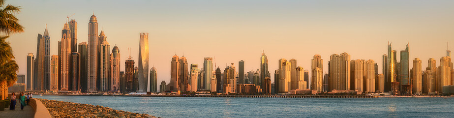 Wall Mural - The beauty panorama of Dubai marina. UAE