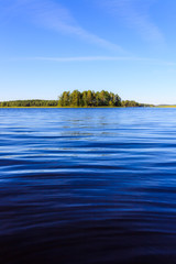 Lake scenery in Finland on a sunny day