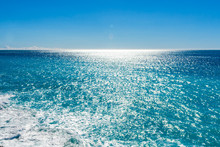 View Of Beautiful Mediterranean Landscape, Sea And Sunny Sky.