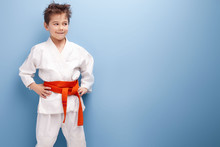 Boy In Karate Costume.