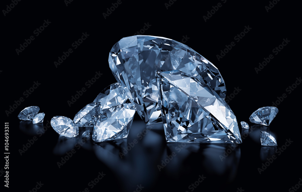blue diamonds - obrazy, fototapety, plakaty 