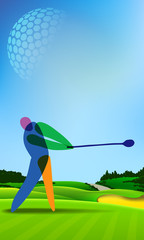 Wall Mural - golfer on golf course