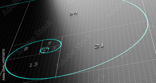 Fotomural Fibonacci Spiral or Sequence