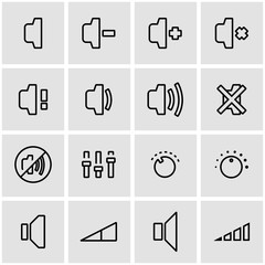 Sticker - Vector line speaker icon set. Speaker Icon Object, Speaker  Icon Picture, Speaker  Icon Image - stock vector