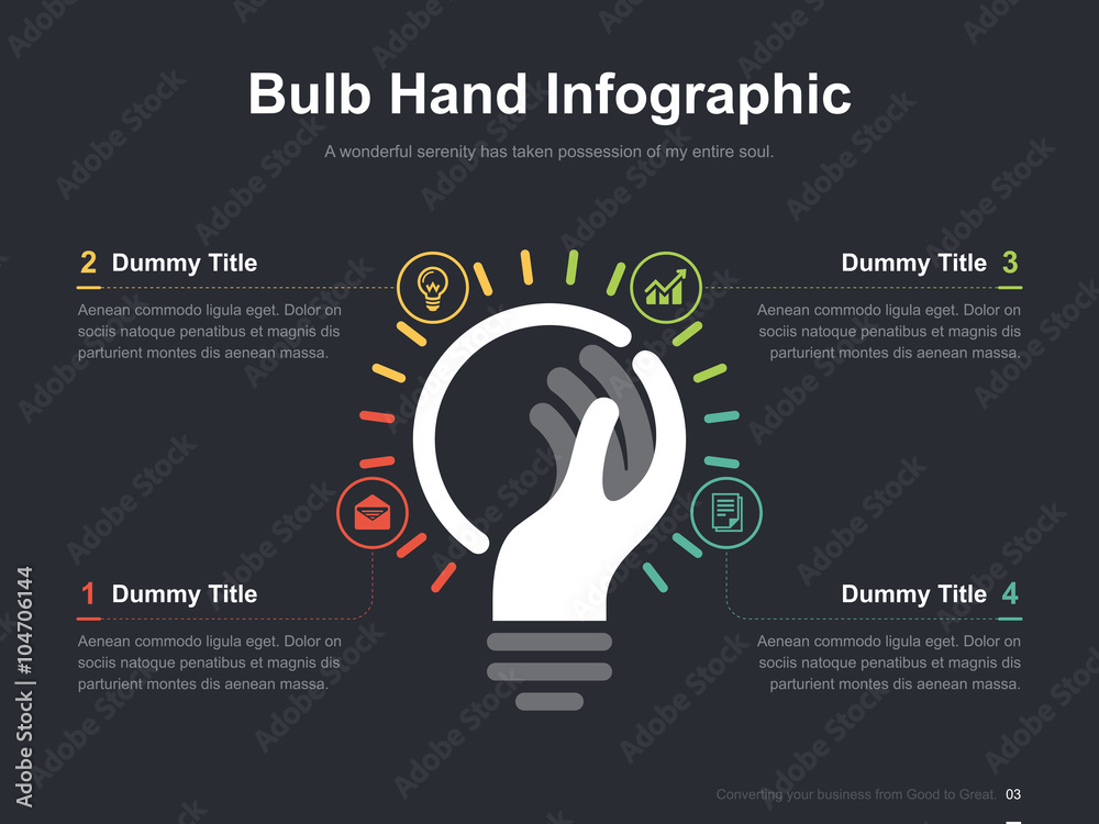 Flat business presentation vector infographic slide template with ...