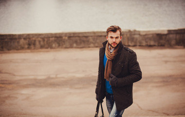 Wall Mural - Portrait of handsome man outdoor