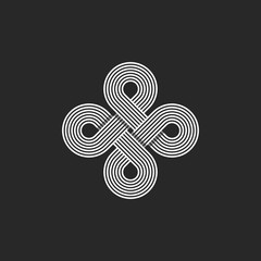 Wall Mural - Monogram infinity logo, geometric linear loop design element, parallel thin line infinite art decoration, harmony emblem