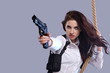 © ZoomTeam - Young  sexy Woman holding Handgun in hand