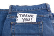 thank you notes in jean pocket