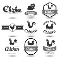 Chicken label vector