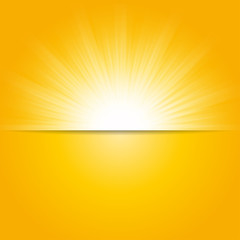 Bright sunbeams, shiny summer background with vibrant yellow & orange colors.