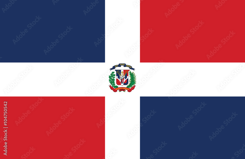 Dominican Republic flag. - obrazy, fototapety, plakaty 