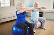 © WavebreakmediaMicro - Senior couple exercising on exercise ball