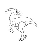 Fototapeta Dinusie - Coloring book: Parasaurolophus dinosaur