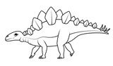 Fototapeta Dinusie - Coloring book: Stegosaurus dinosaur