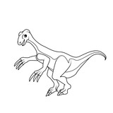 Fototapeta Dinusie - Coloring book: Therizinosaurus dinosaur
