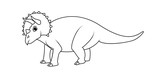 Fototapeta Dinusie - Coloring book: Triceratops