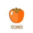 Persimmon icon in flat style on white background