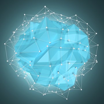 abstract dotted mesh 3d circle global network illustration