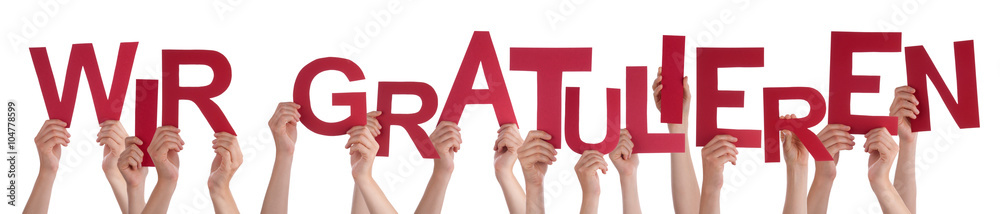 People German Word Wir Gratulieren Means Congratulation