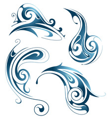 Poster - Set of water swirls