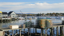 Panning View Of The Harbor In The Village Of Bernard, Maine (within The Municipality Of Tremont) On Mount Desert Island, Maine.