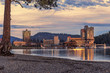 Downtown Coeur d'Alene late in day.