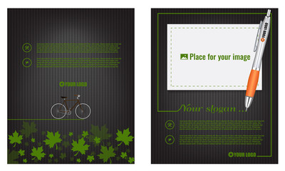 Vector eco flyer, poster, brochure, magazine cover template. 