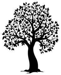 silhouette of leafy tree theme 3