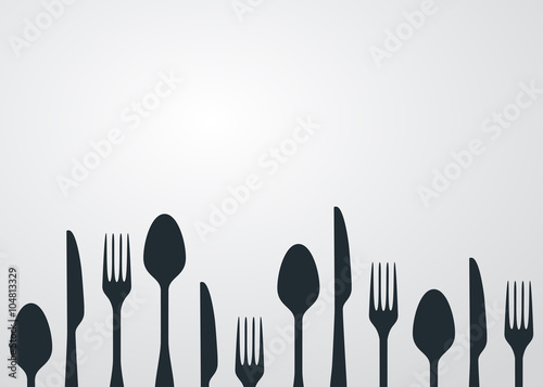 Fotografia Icono plano cubiertos sobre fondo degradado #8