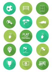 Poster - Basic soccer or football icons set in flat design.