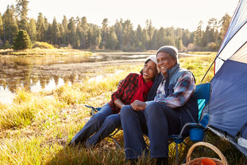 Wall Mural - Senior Couple On Autumn Camping Trip