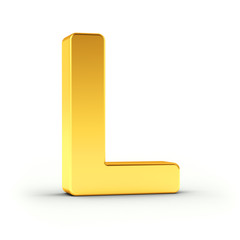 Poster - the letter l as a polished golden object with clipping path