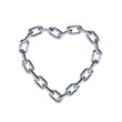 Chain chrome metal frame heart shape