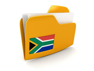 Poster - folder and lists with South African republic Flag. Image with clipping path