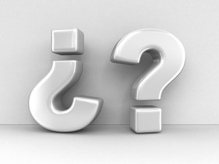Poster - Big sign of questions. Image with clipping path