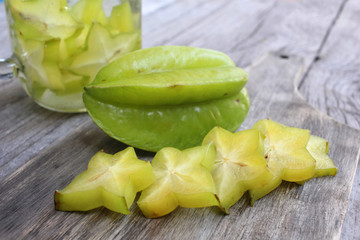 Wall Mural - Star fruit in the water