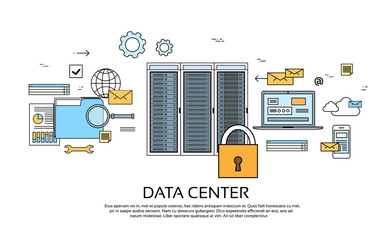 Fototapete - Data Center Hosting Server Computer Device Information