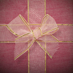 Poster - Pink bow on pink textile for pattern