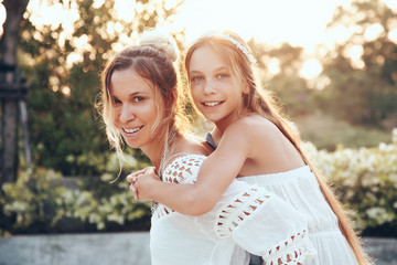 Wall Mural - Mom with daughter