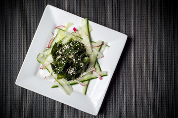 Wakame seafood salad with cucumber