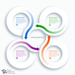 Wall Mural - Infographic Vector Background 4-Step Process