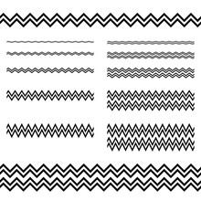 Graphic design elements - zigzag line divider set