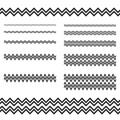 Poster - Graphic design elements - zigzag line divider set