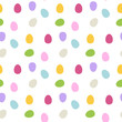 Eggs seamless pattern on white background.Happy Easter background