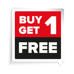 Canvas Print - Buy one get one free, promotional sale sticker